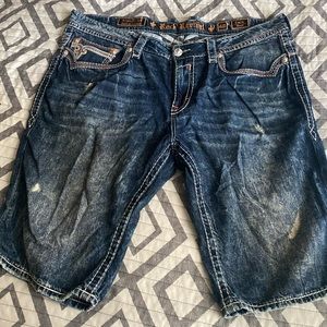 Men’s rock revival jean shorts size 40